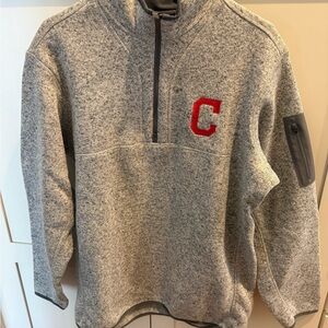 Cleveland Guardians Antigua Charcoal Gray Quarter-Zip Pullover with Teal Lining